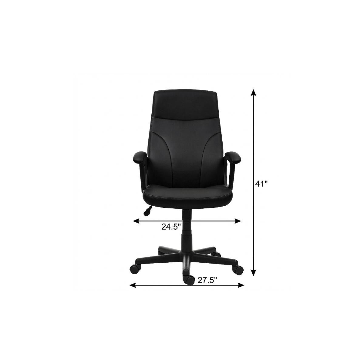 Black Adjustable Height Swivel Rolling Executive Office Chair