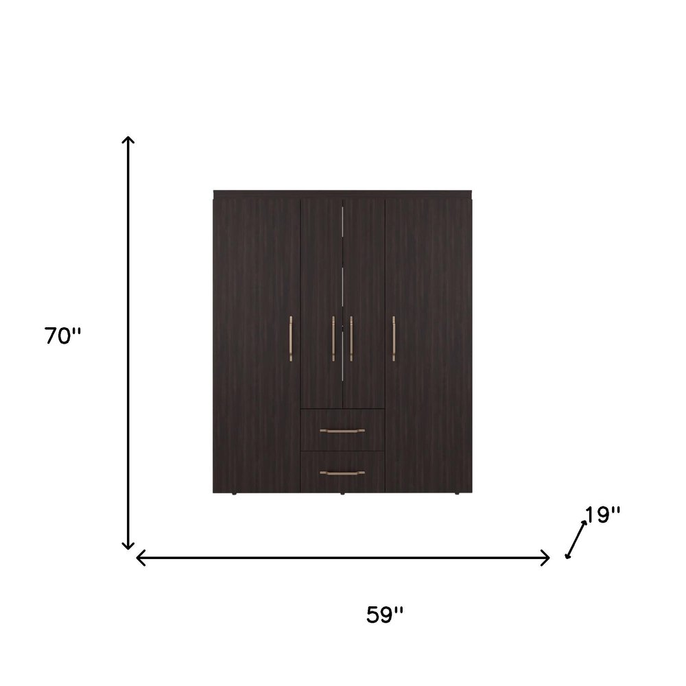 Two Piece Brown Bedroom Set