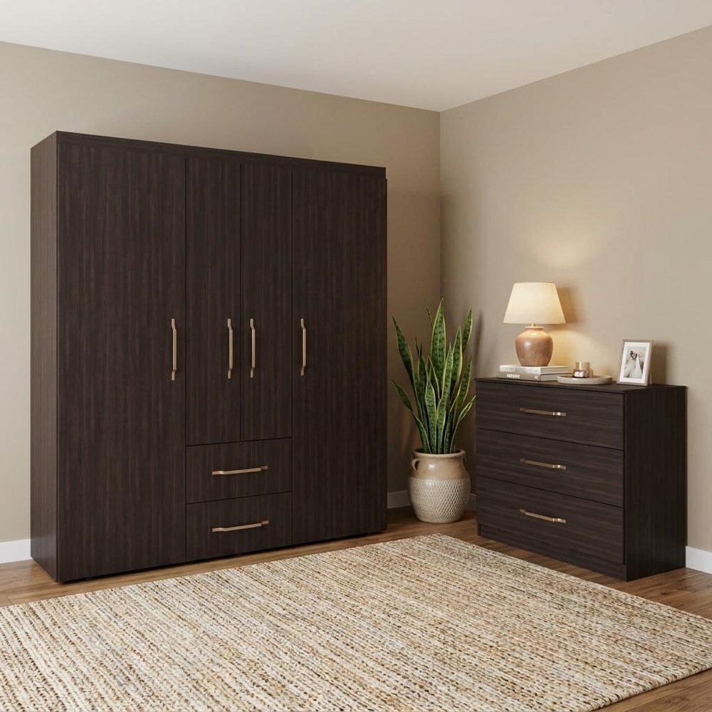 Two Piece Brown Bedroom Set
