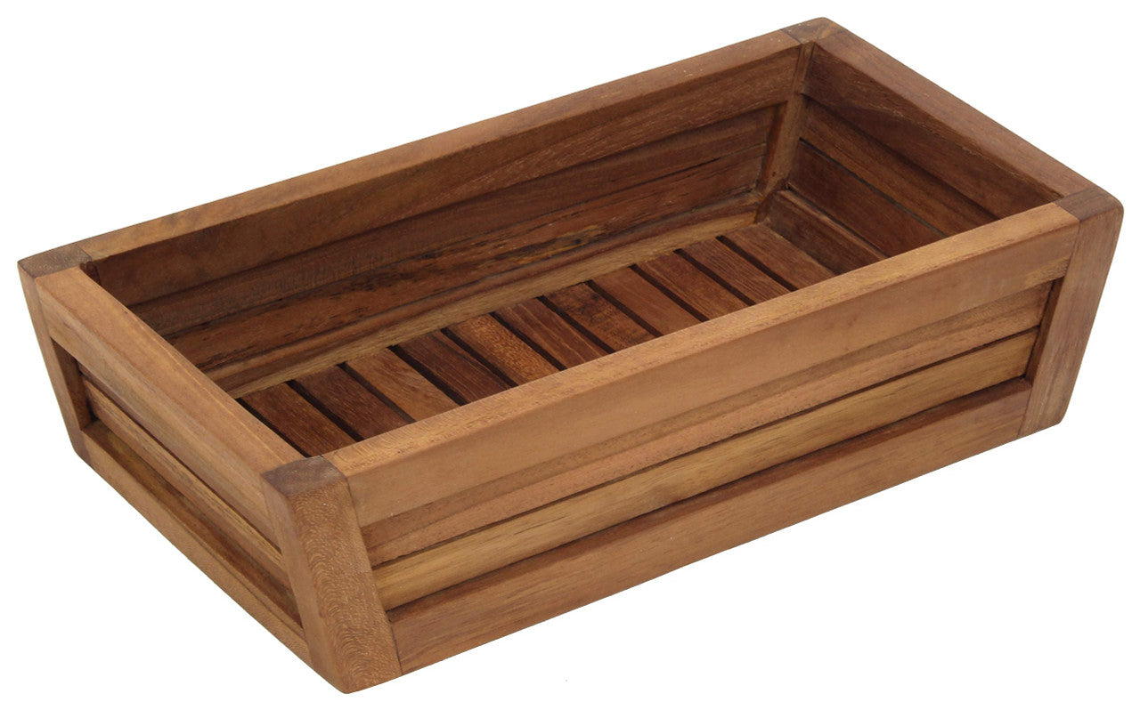12" Brown Solid Wood Organizing Box
