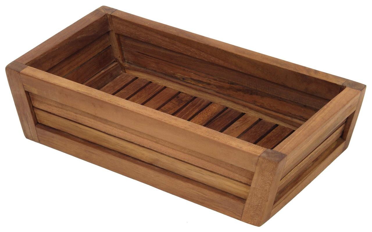 12" Brown Solid Wood Organizing Box