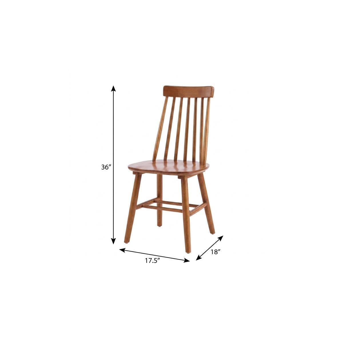 Set of Two Walnut Solid Wood Windsor Back Dining Side Chairs