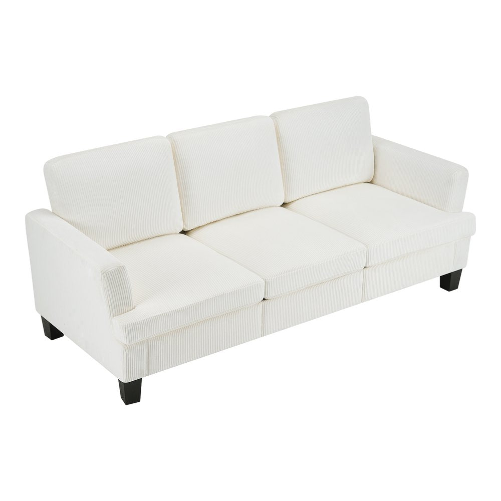 84" Dark Gray Corduroy Sofa