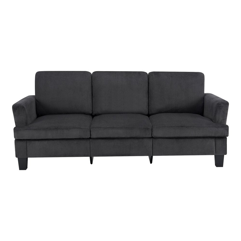 84" White Corduroy Sofa
