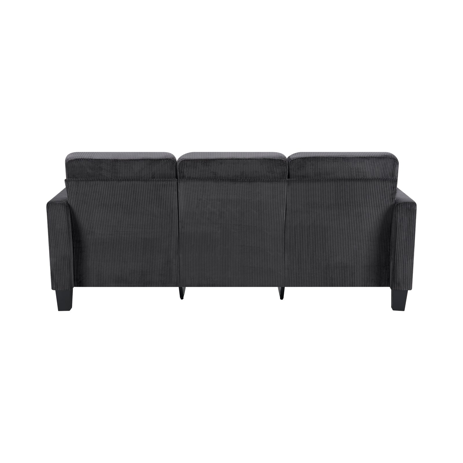 84" Dark Gray Corduroy Sofa
