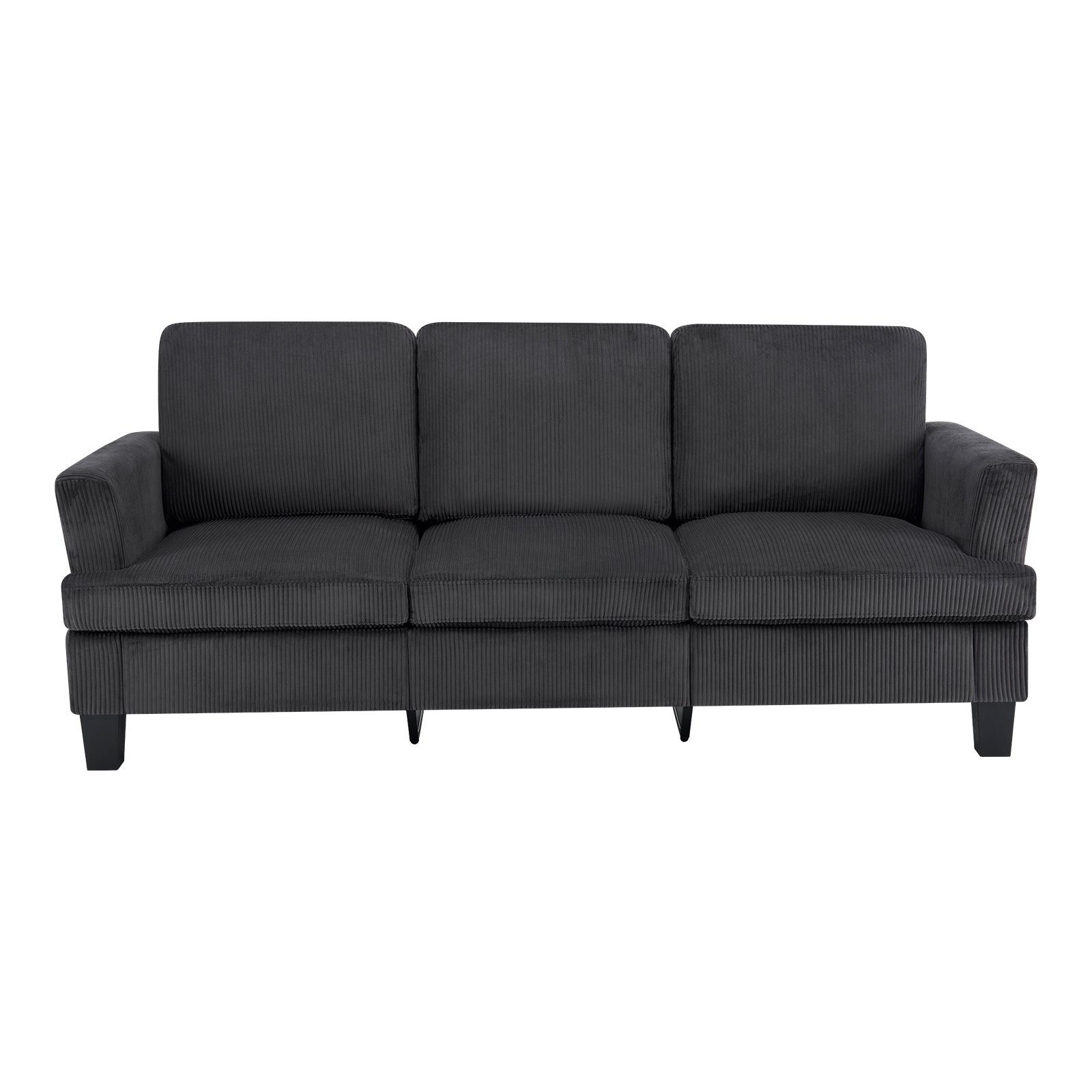 84" Dark Gray Corduroy Sofa