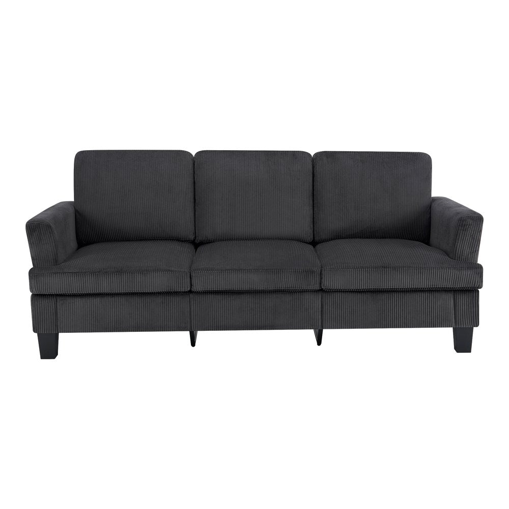 84" White Corduroy Sofa