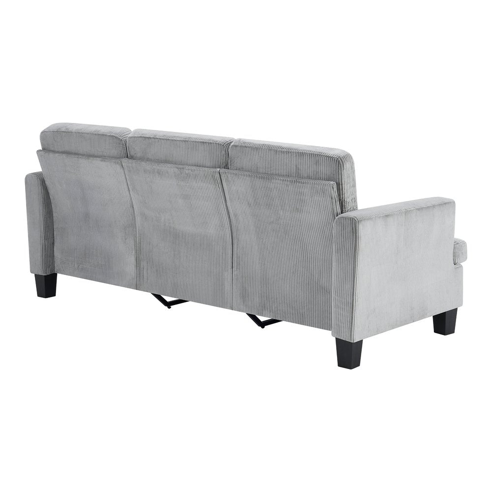 84" White Corduroy Sofa