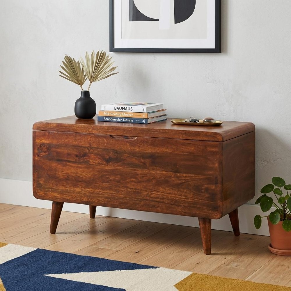 35" Brown Solid Wood Sideboard
