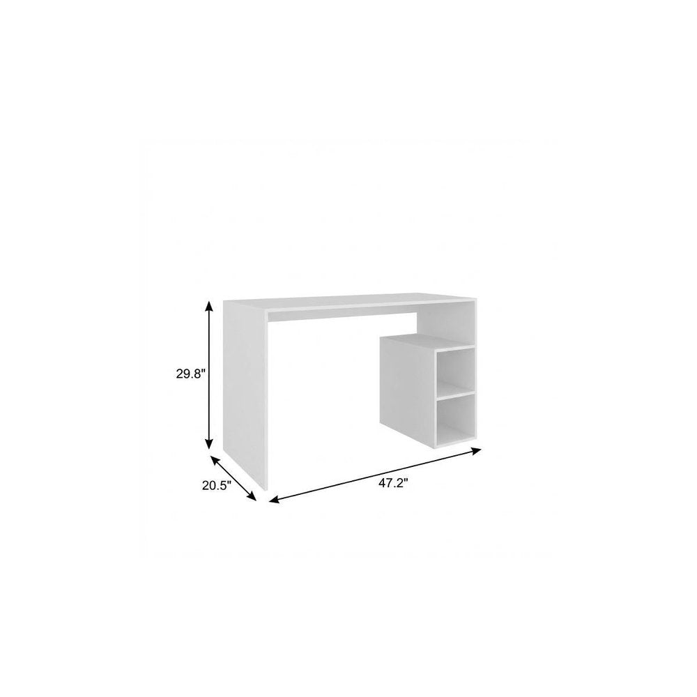 47" White Wood Pedestal Desk Shell