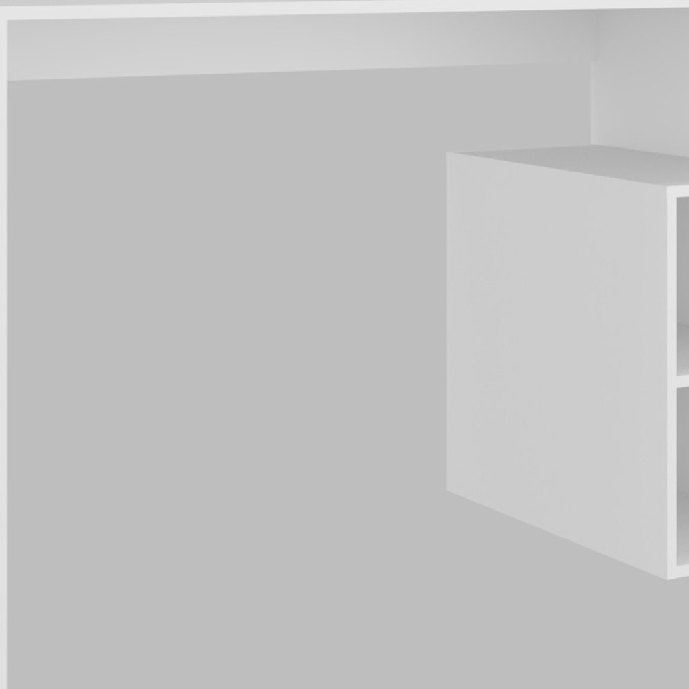47" White Wood Pedestal Desk Shell