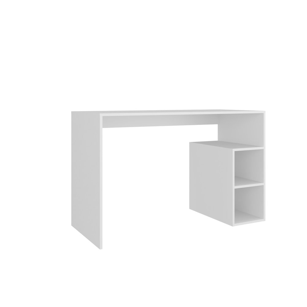 47" White Wood Pedestal Desk Shell