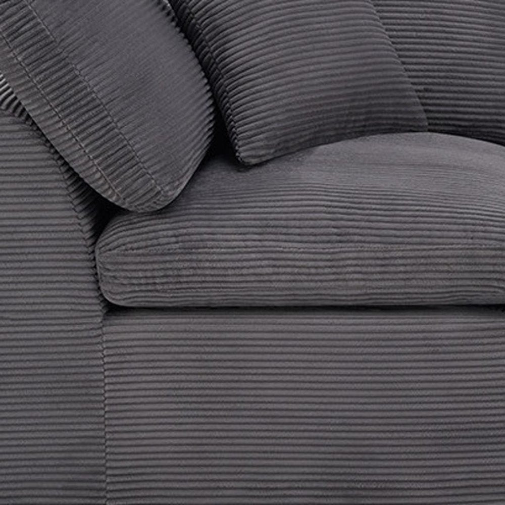 108" Beige Chenille Modular Sofa With Toss Pillows