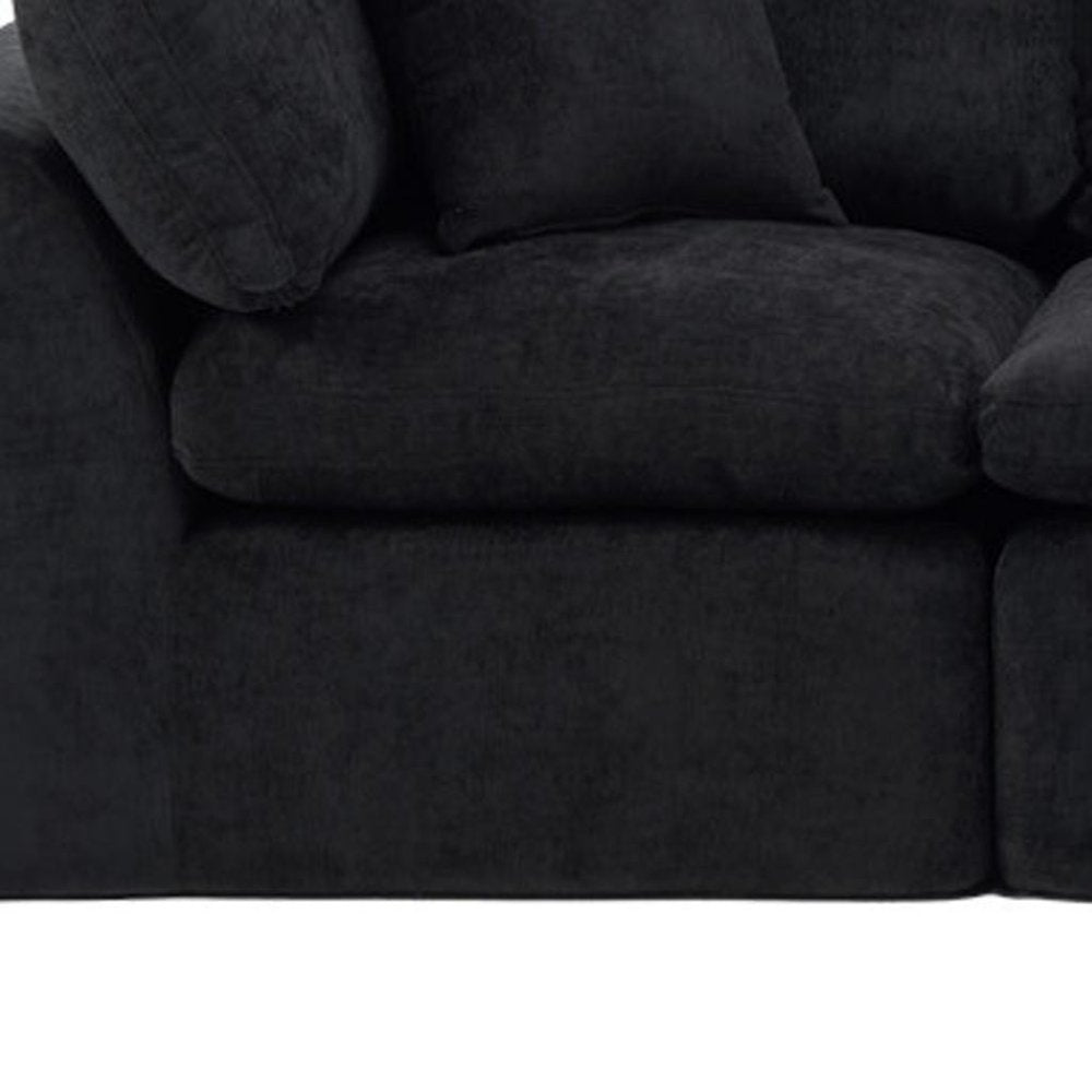 138" Beige Chenille Modular Sofa With Ottoman And Toss Pillows