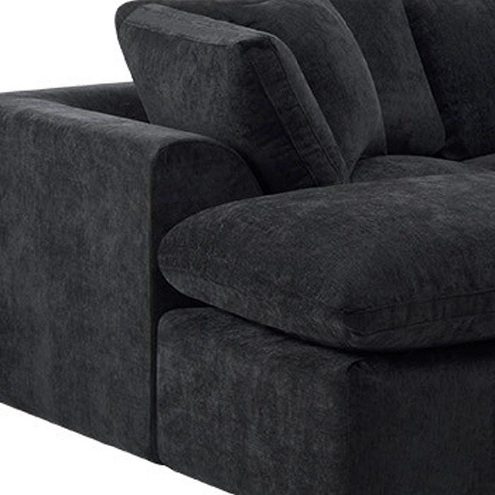 138" Beige Chenille Modular Sofa With Ottoman And Toss Pillows