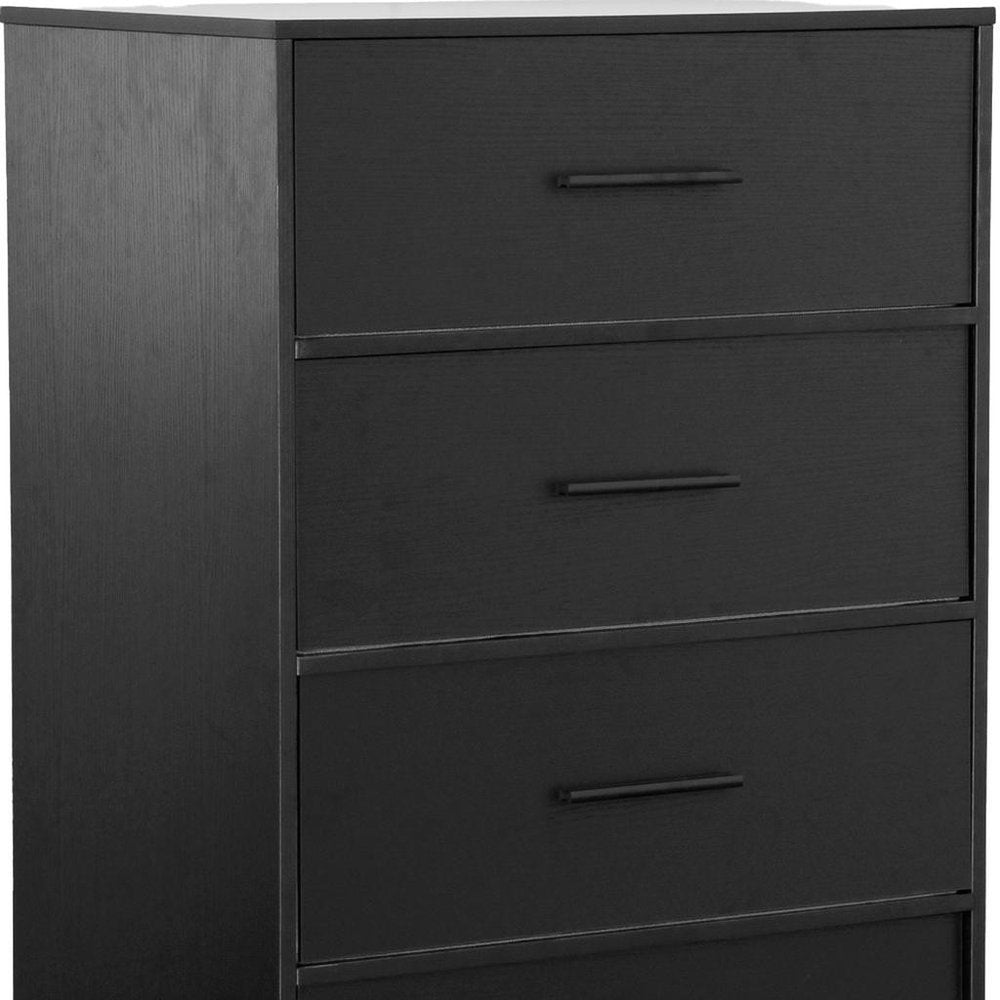 23" Black Fabric Wood and Steel Five Drawer Lingerie Chest