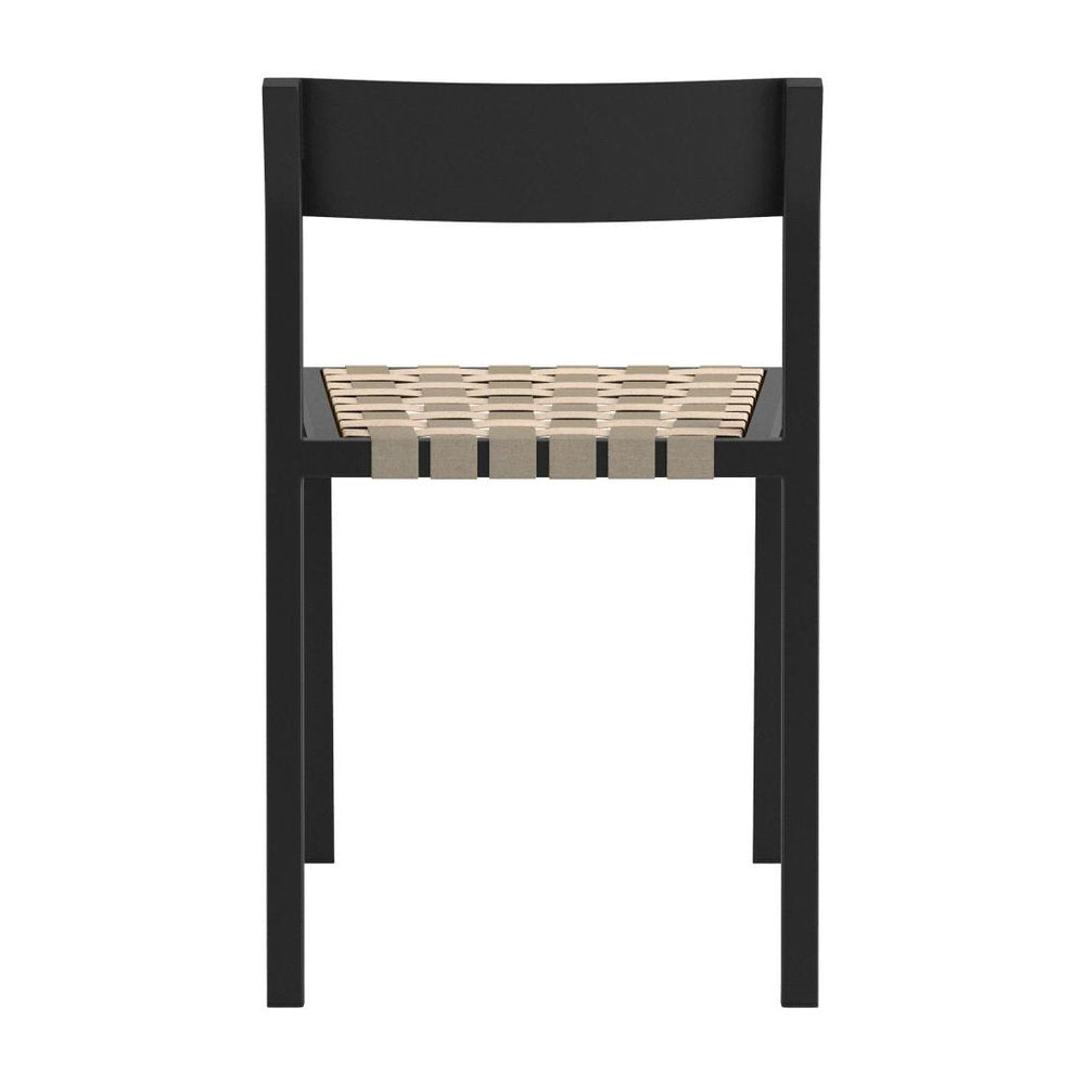 Set of Two Black Aluminum Open Back Dining Side Chairs