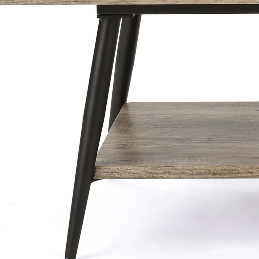 43" Gray and Black Wood Coffee Table