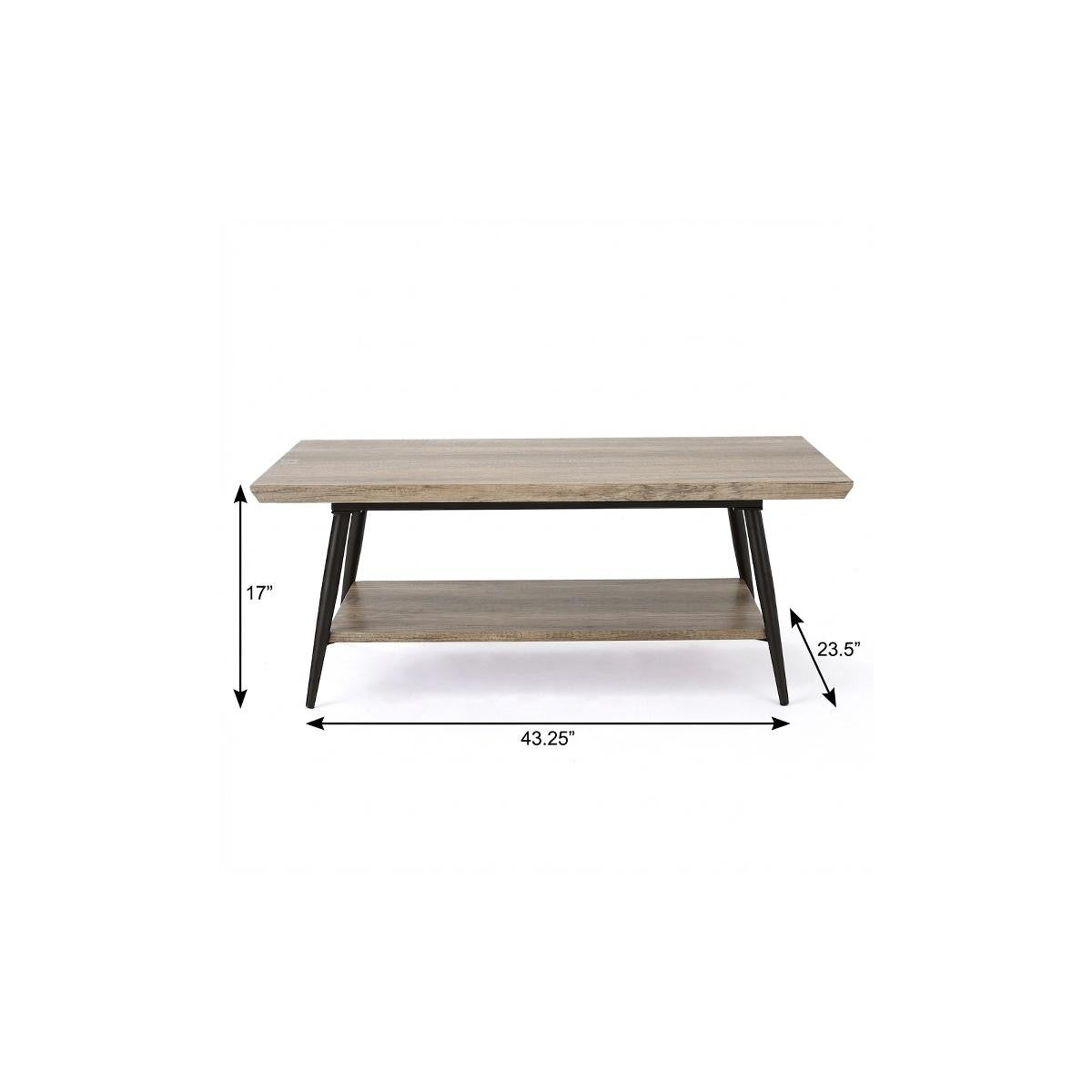 43" Gray and Black Wood Coffee Table