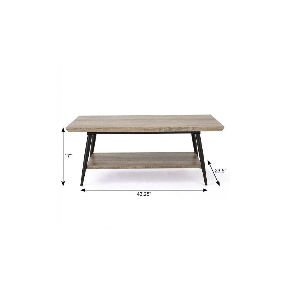 43" Gray and Black Wood Coffee Table