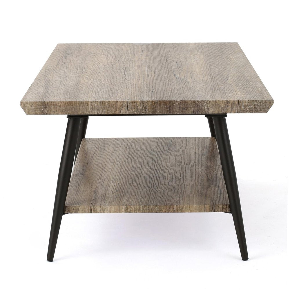 43" Gray and Black Wood Coffee Table