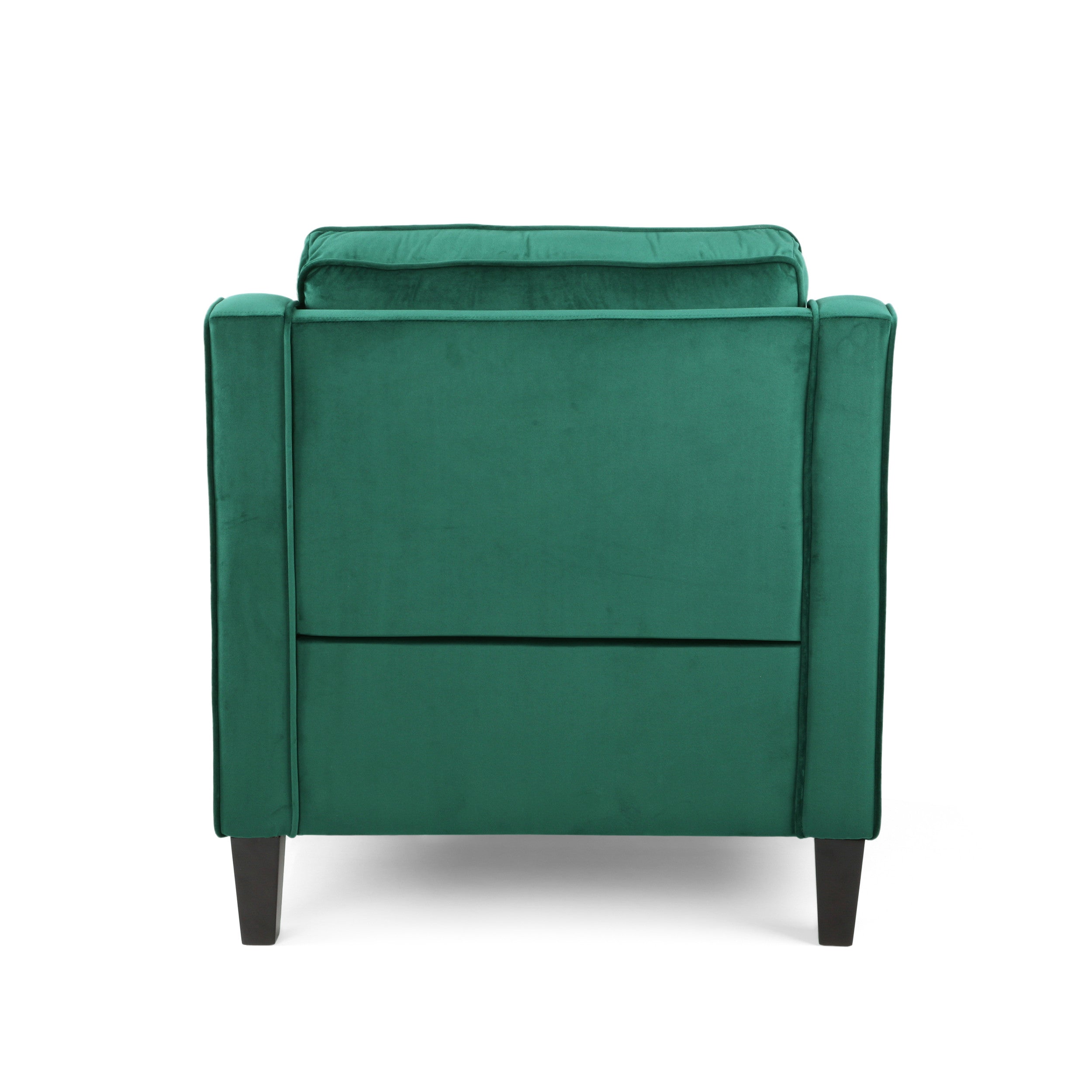 31" Green And Black Velvet And Wood Club Chair