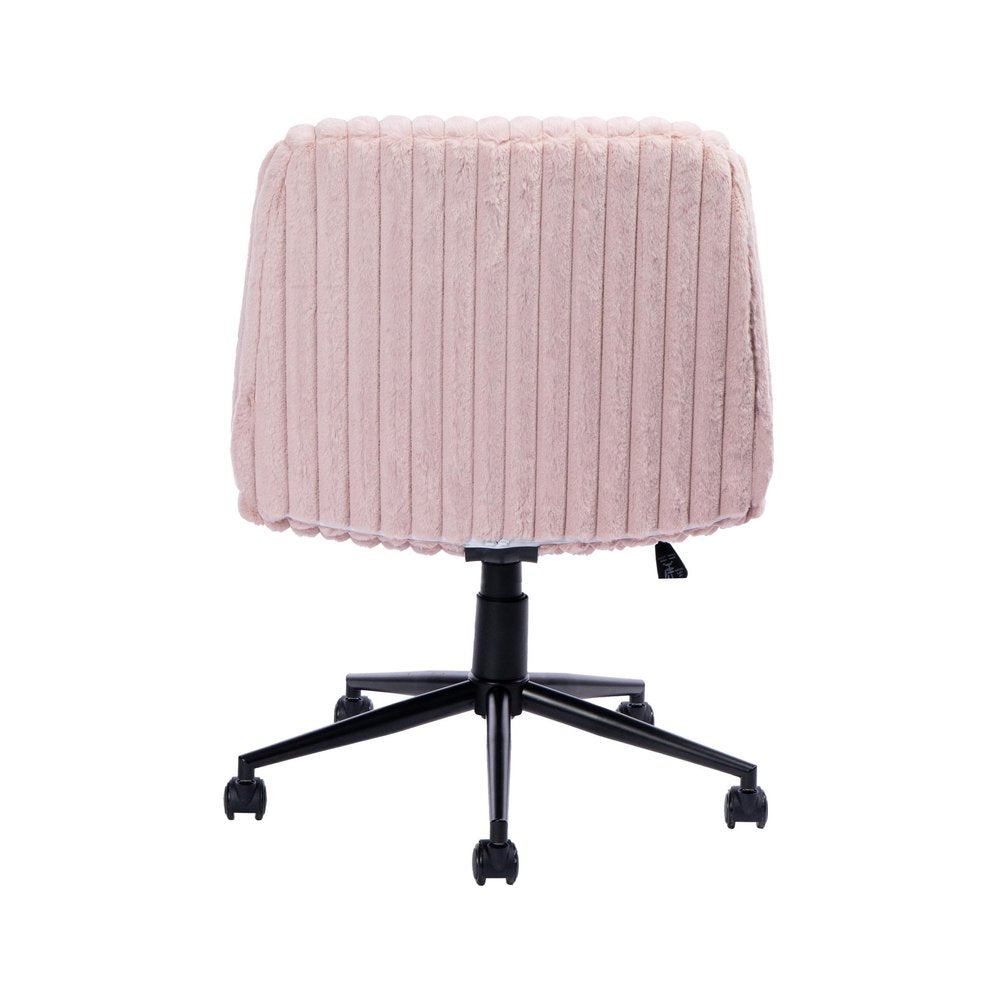 Green and Black Adjustable Height Faux Fur Swivel Rolling Gaming Chair