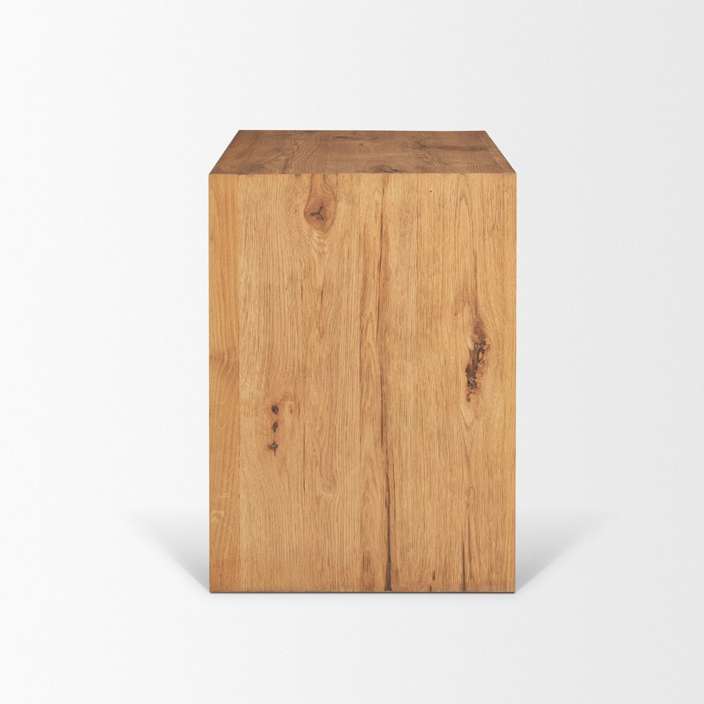 19" Brown Solid Wood Accent Cabinet With Three Drawers