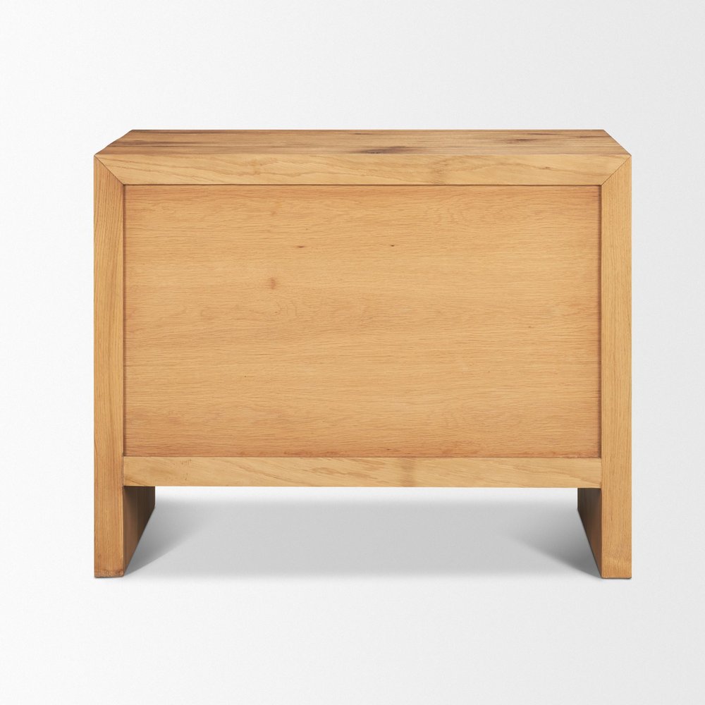 19" Brown Solid Wood Accent Cabinet With Three Drawers