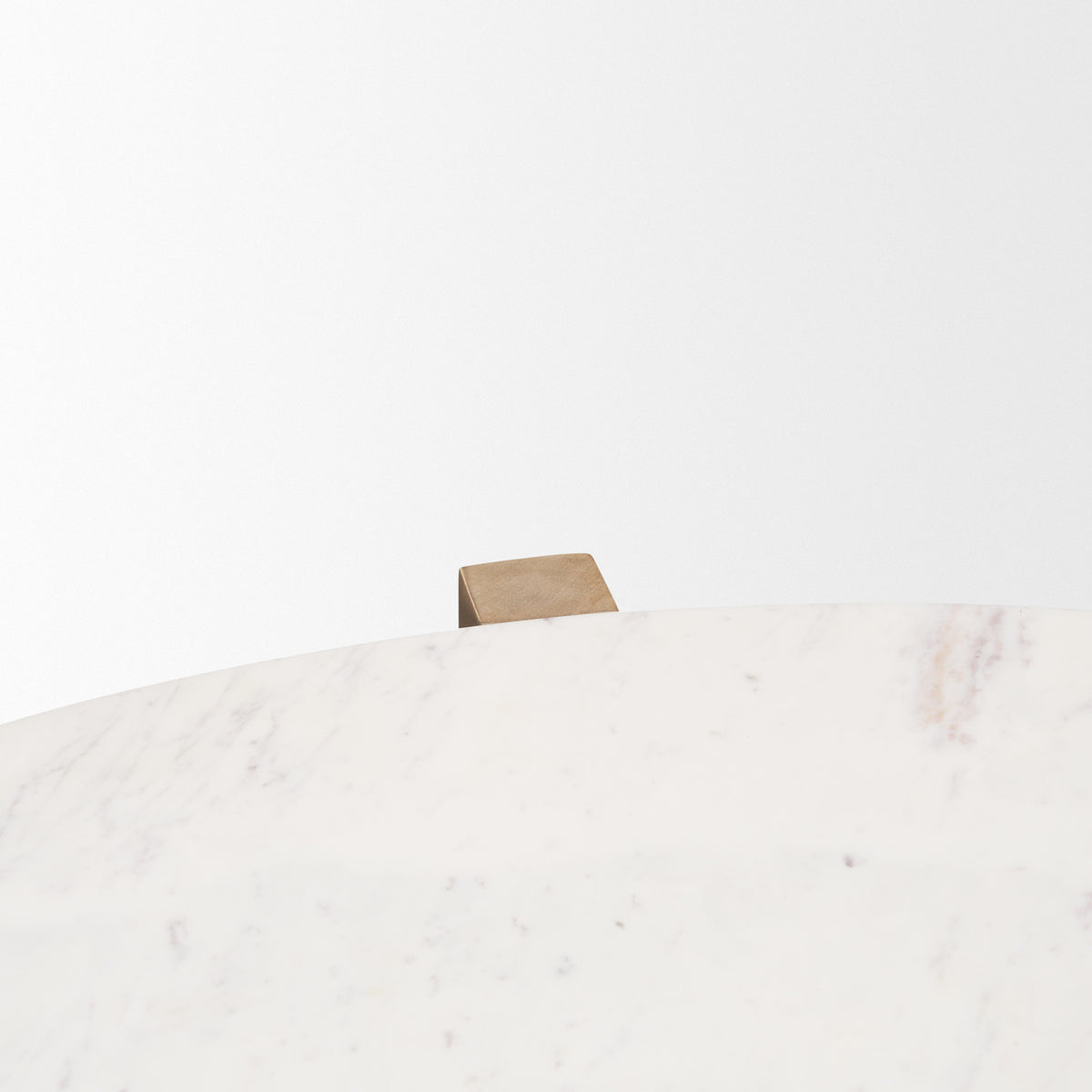 48" White and Brown Marble and Solid Wood Round Coffee Table