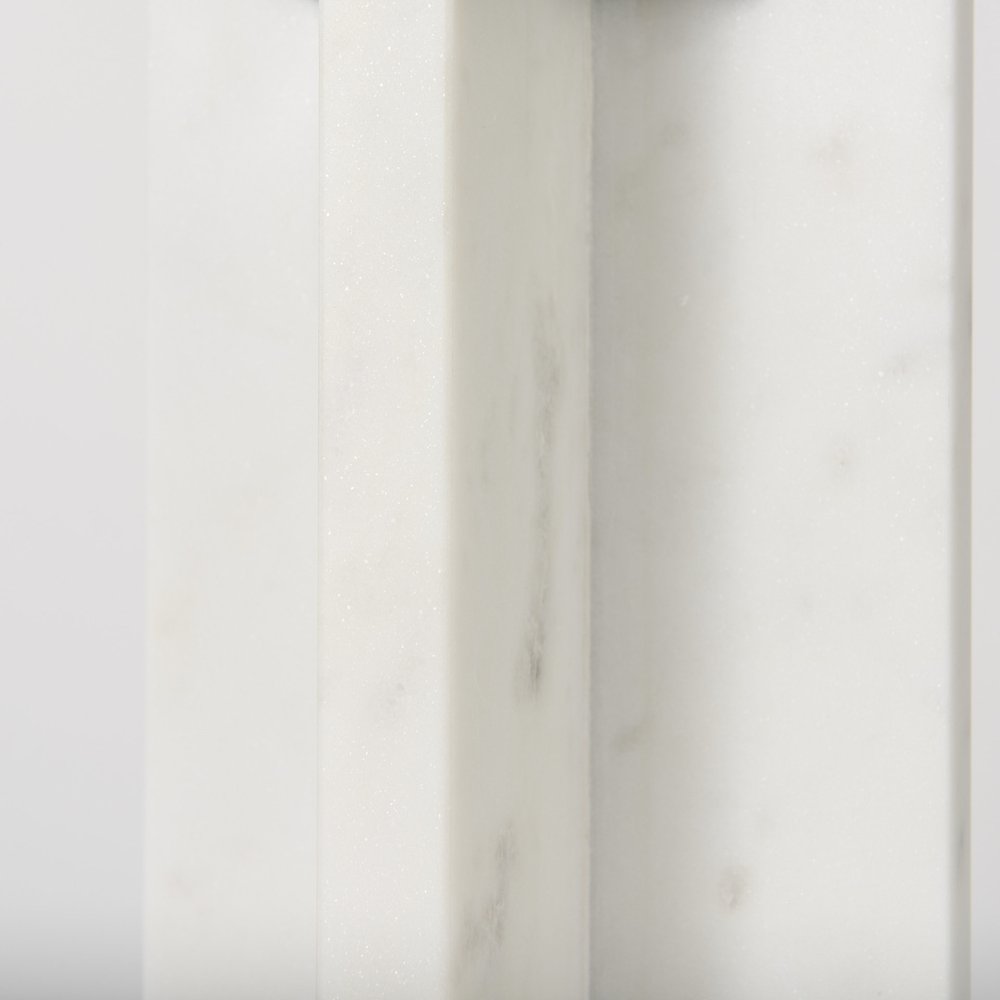 11" White Marble Tabletop Candle Holder