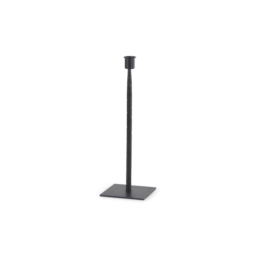 12" Black Metal Floor Taper Candlestick