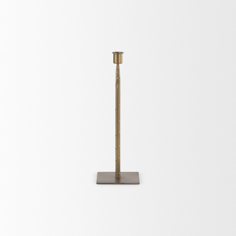 12" Gold Metal Floor Taper Candlestick