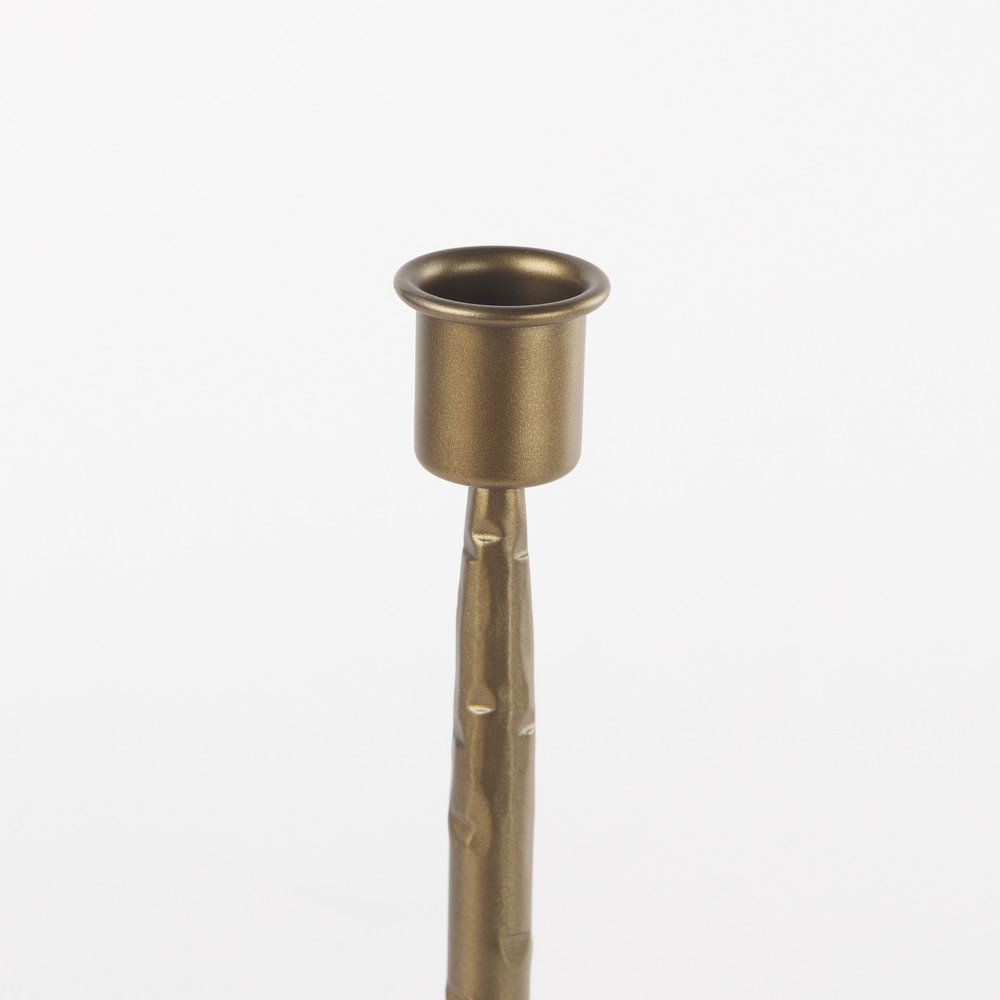 12" Gold Metal Floor Taper Candlestick