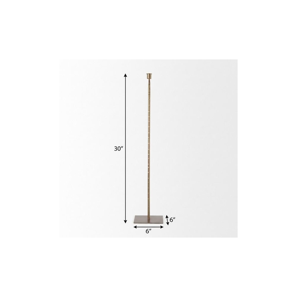 30" Gold Metal Floor Taper Candlestick