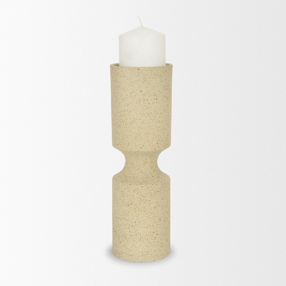 13" Beige Metal Tabletop Votive Candle Holder