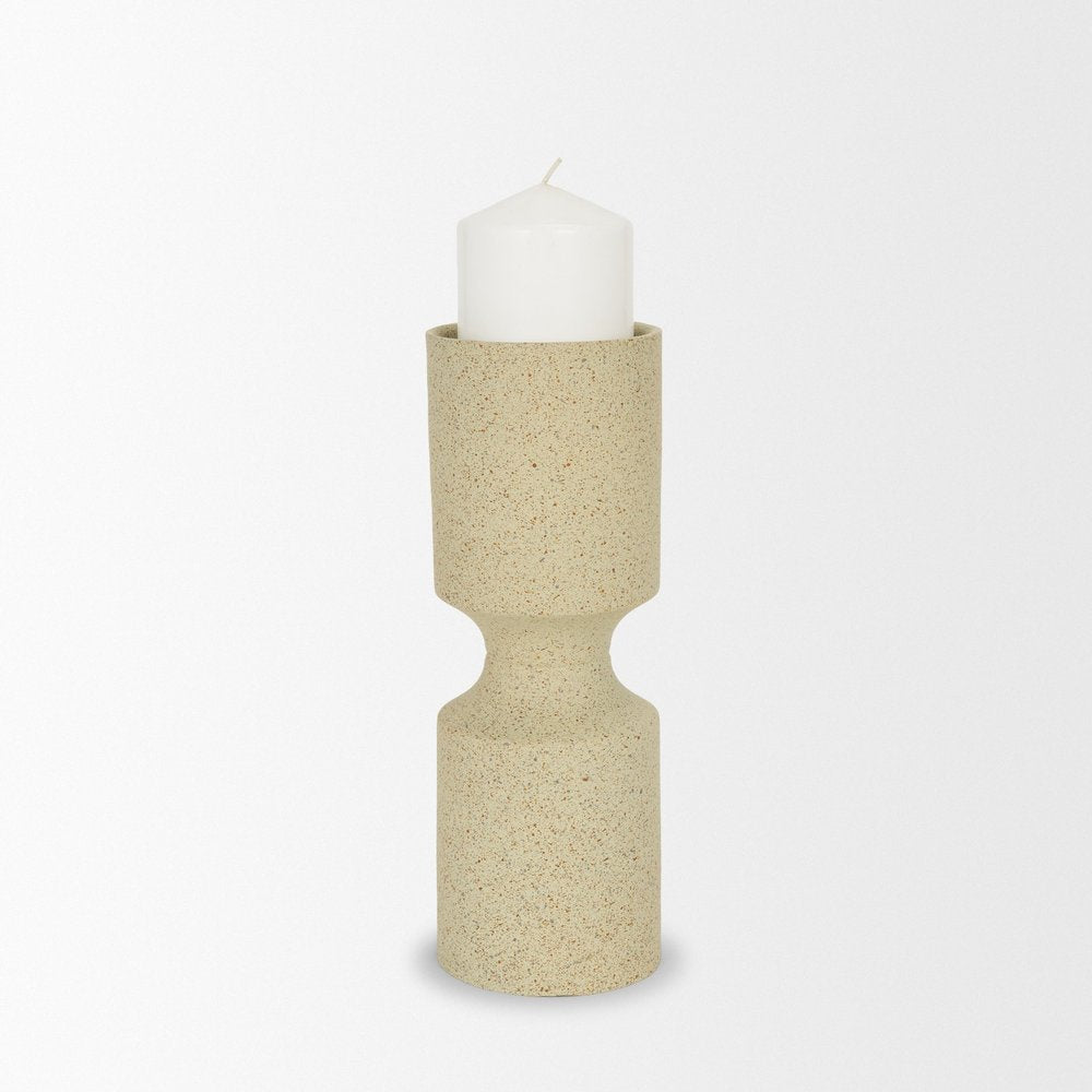 11" Beige Metal Tabletop Votive Candle Holder