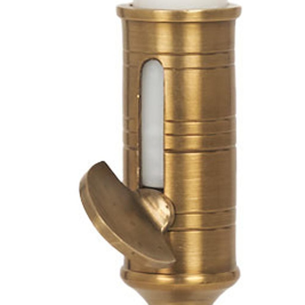 10" Antiqued Brass Metal Tabletop Taper Candlestick