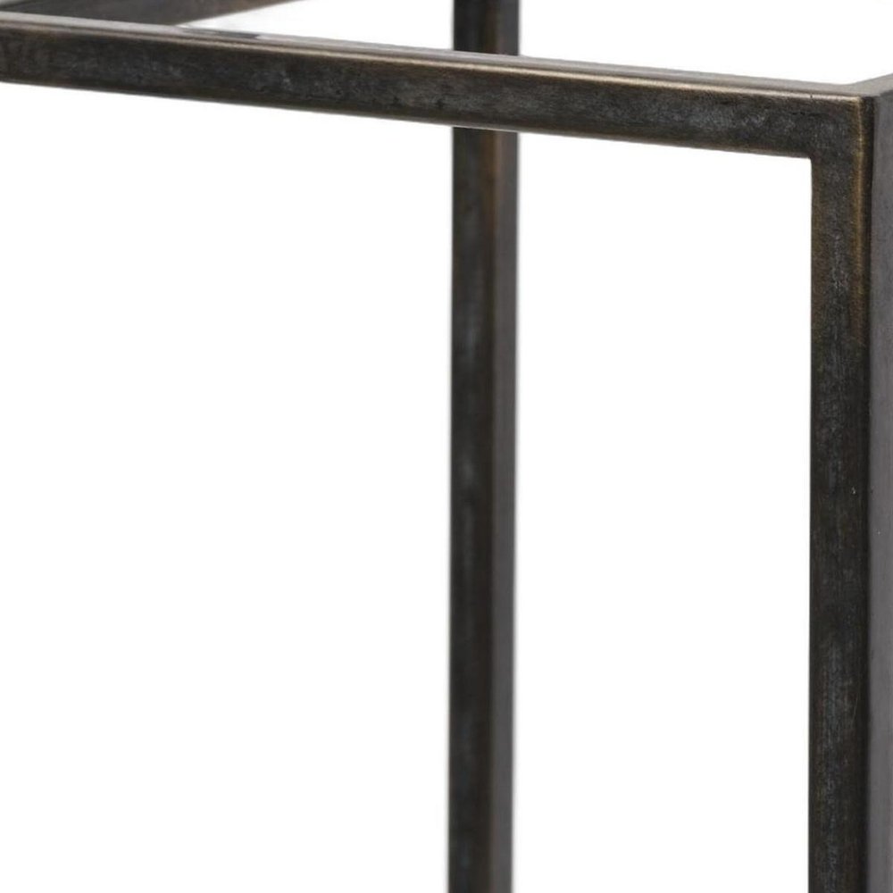 24" Black Metal Tabletop Lantern Candle Holder