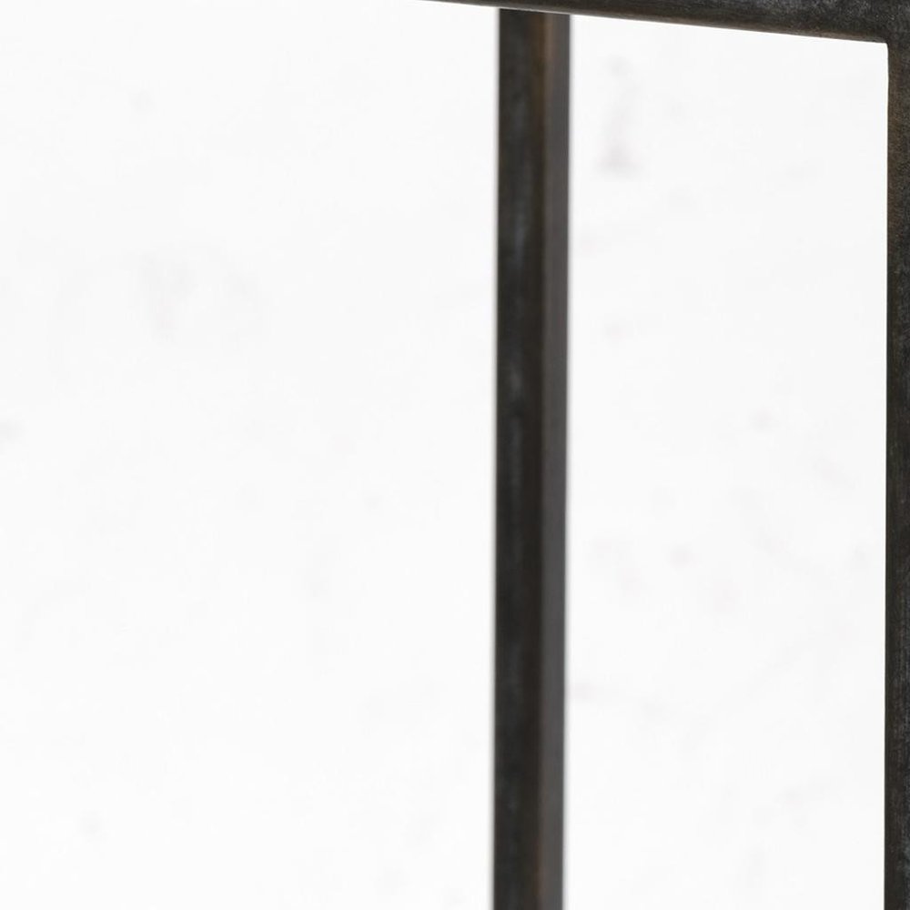 24" Black Metal Tabletop Lantern Candle Holder