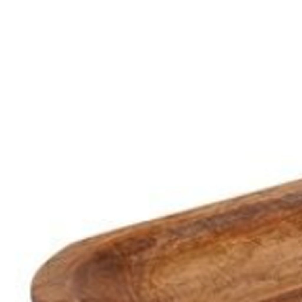 30" Natural Solid Wood Oval Dough Bowl