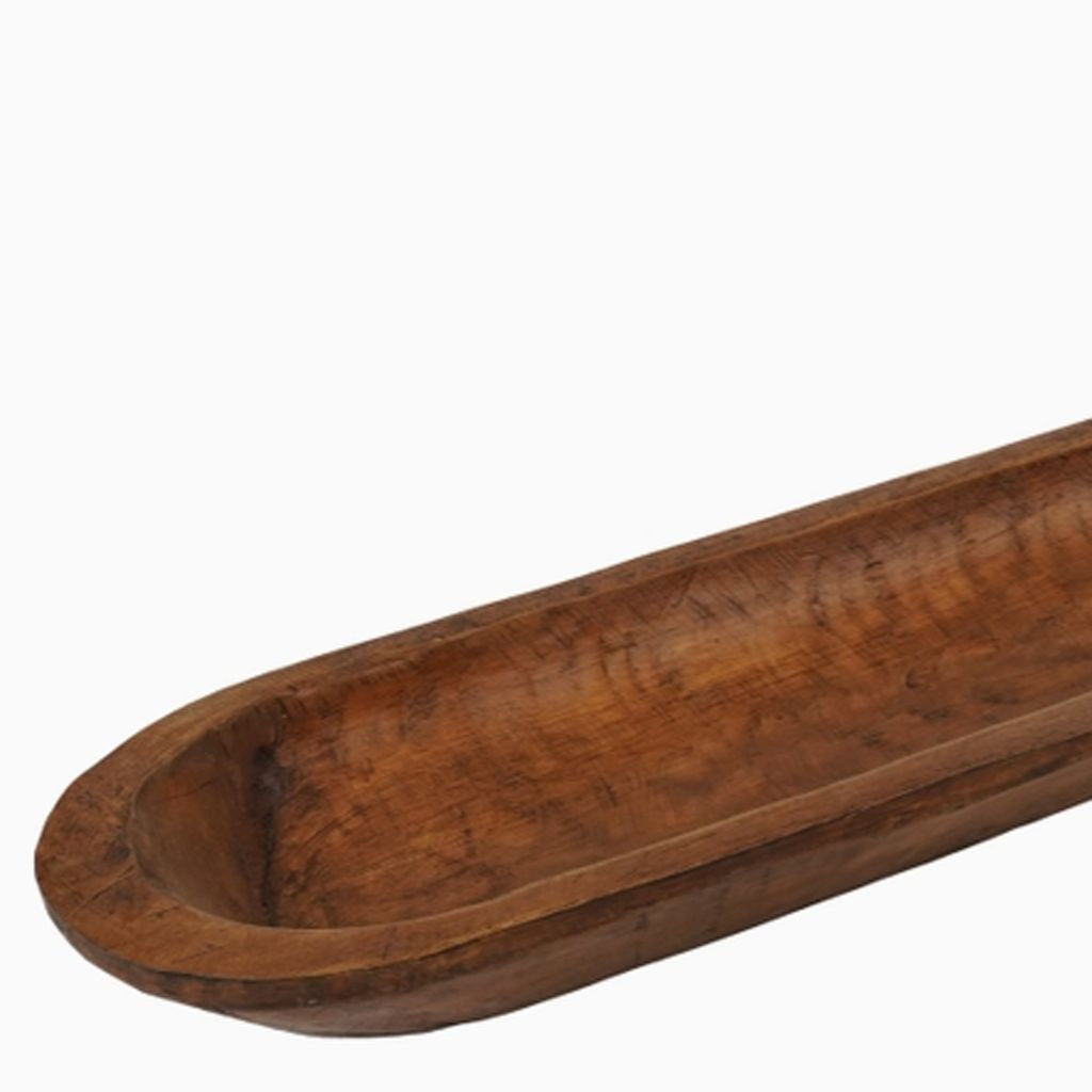 40" Brown Solid Wood Oval Dough Bowl