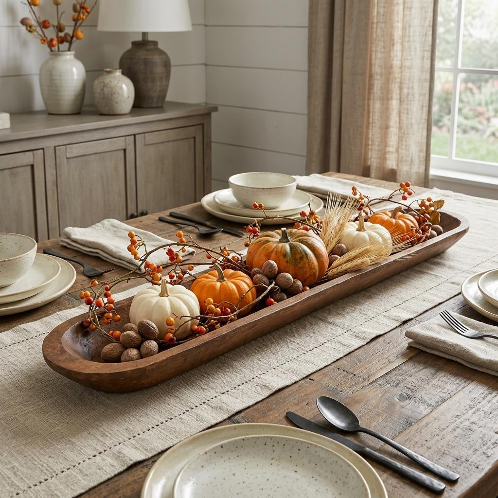 40" Brown Solid Wood Oval Dough Bowl