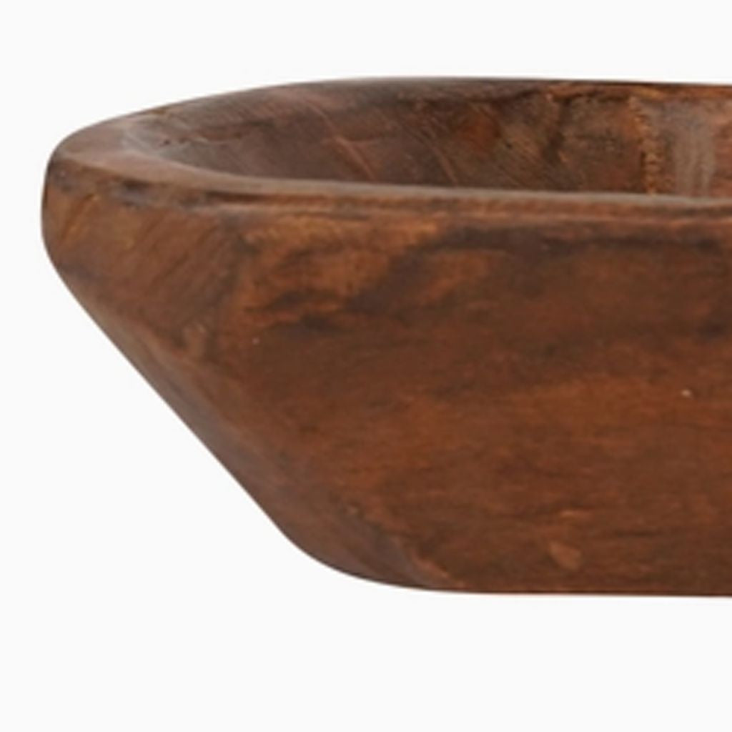 20" Natural Solid Wood Oval Dough Bowl