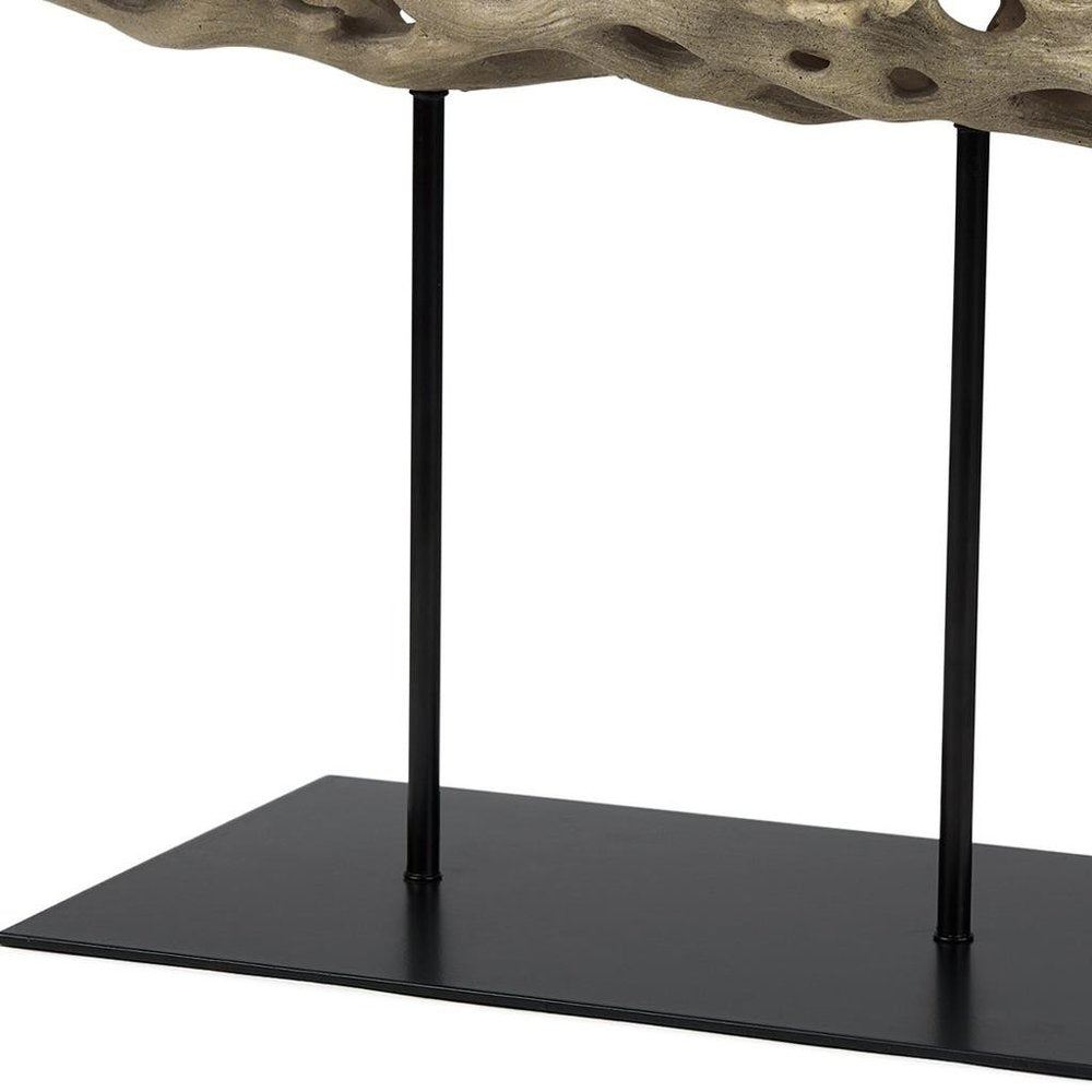 12" Brown Resin Tabletop Sculpture
