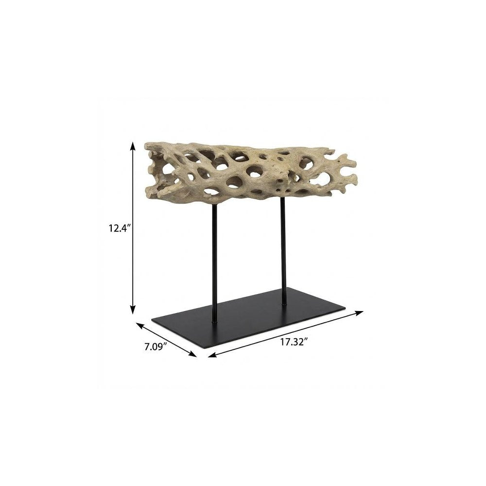 12" Brown Resin Tabletop Sculpture