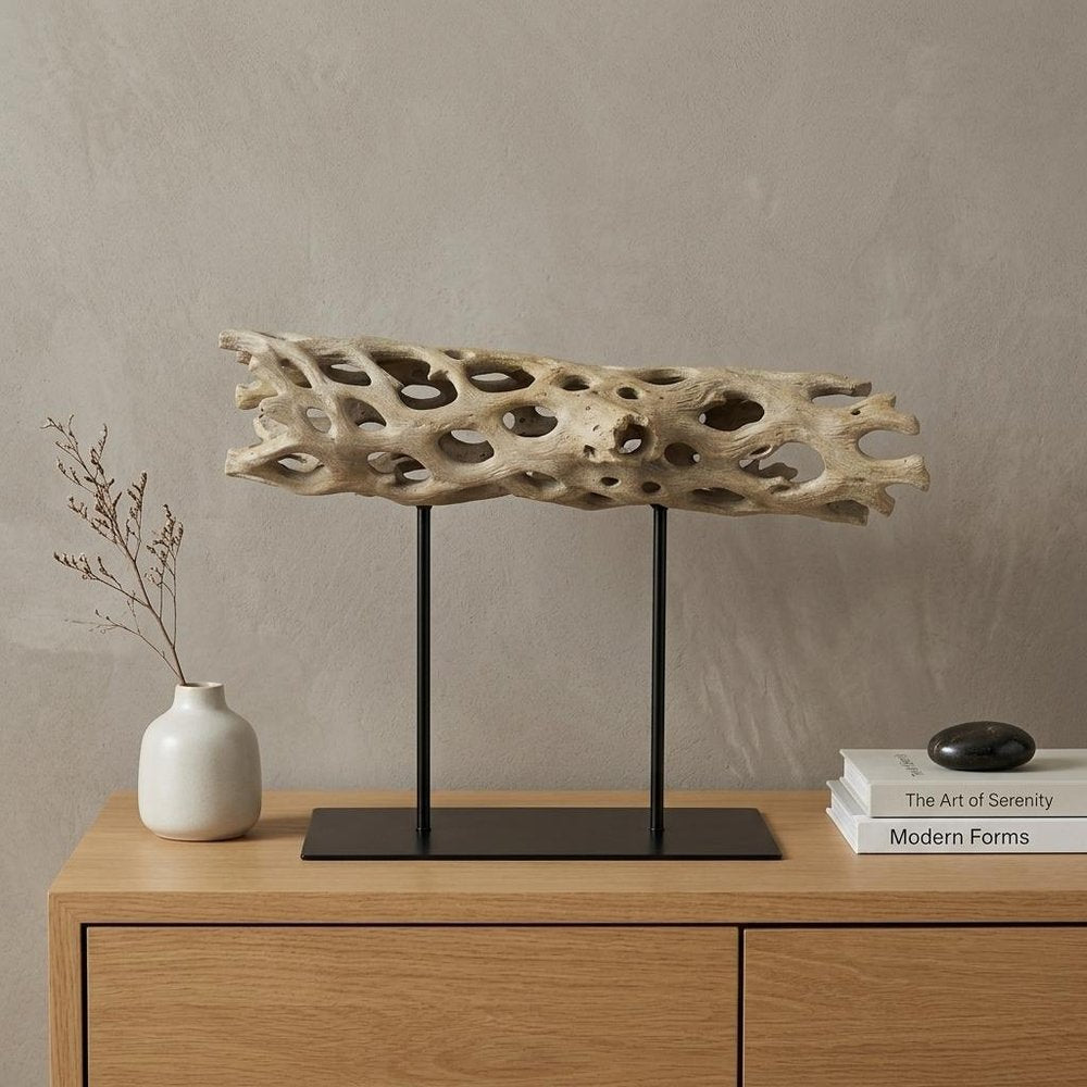 12" Brown Resin Tabletop Sculpture