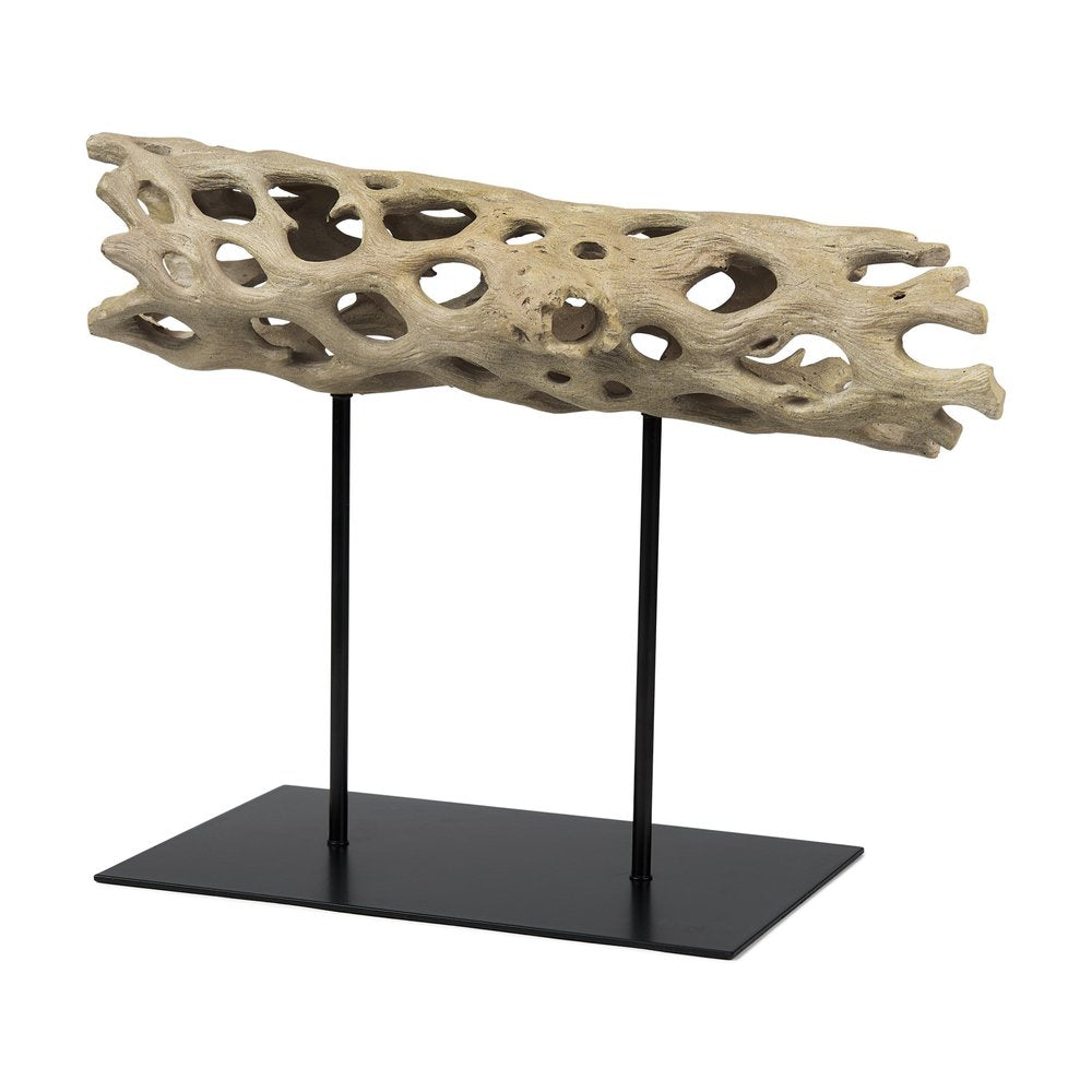 12" Brown Resin Tabletop Sculpture