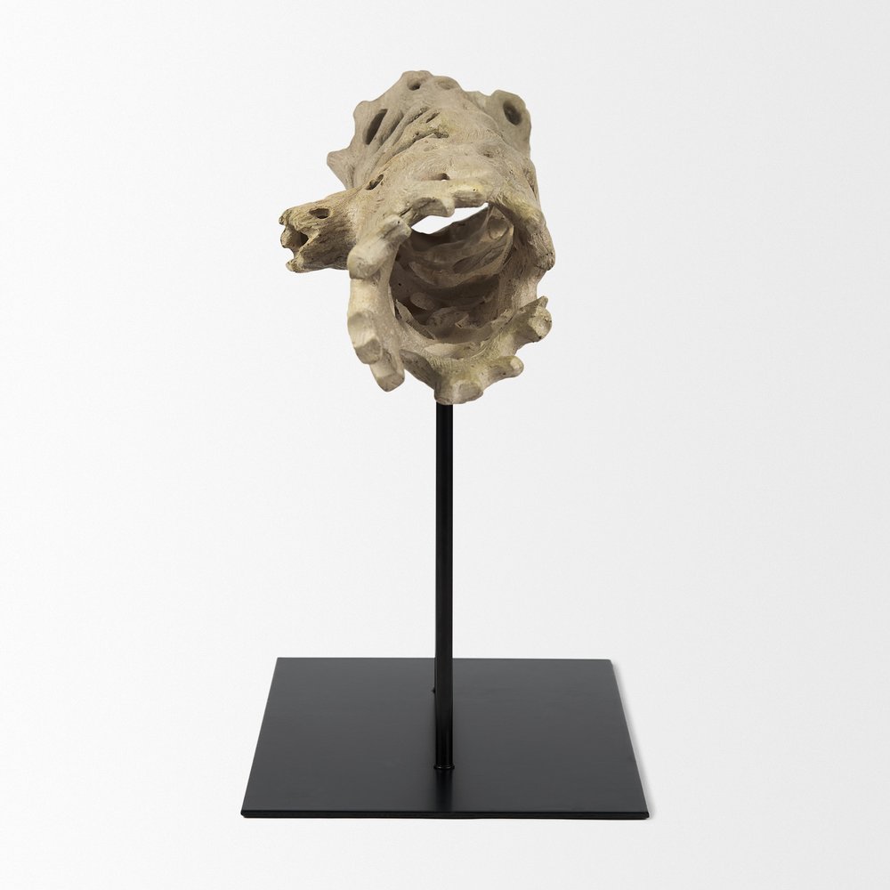12" Brown Resin Tabletop Sculpture