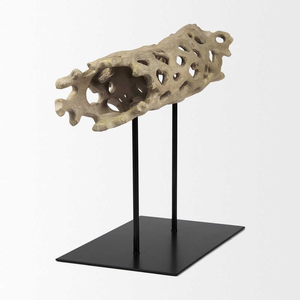 12" Brown Resin Tabletop Sculpture